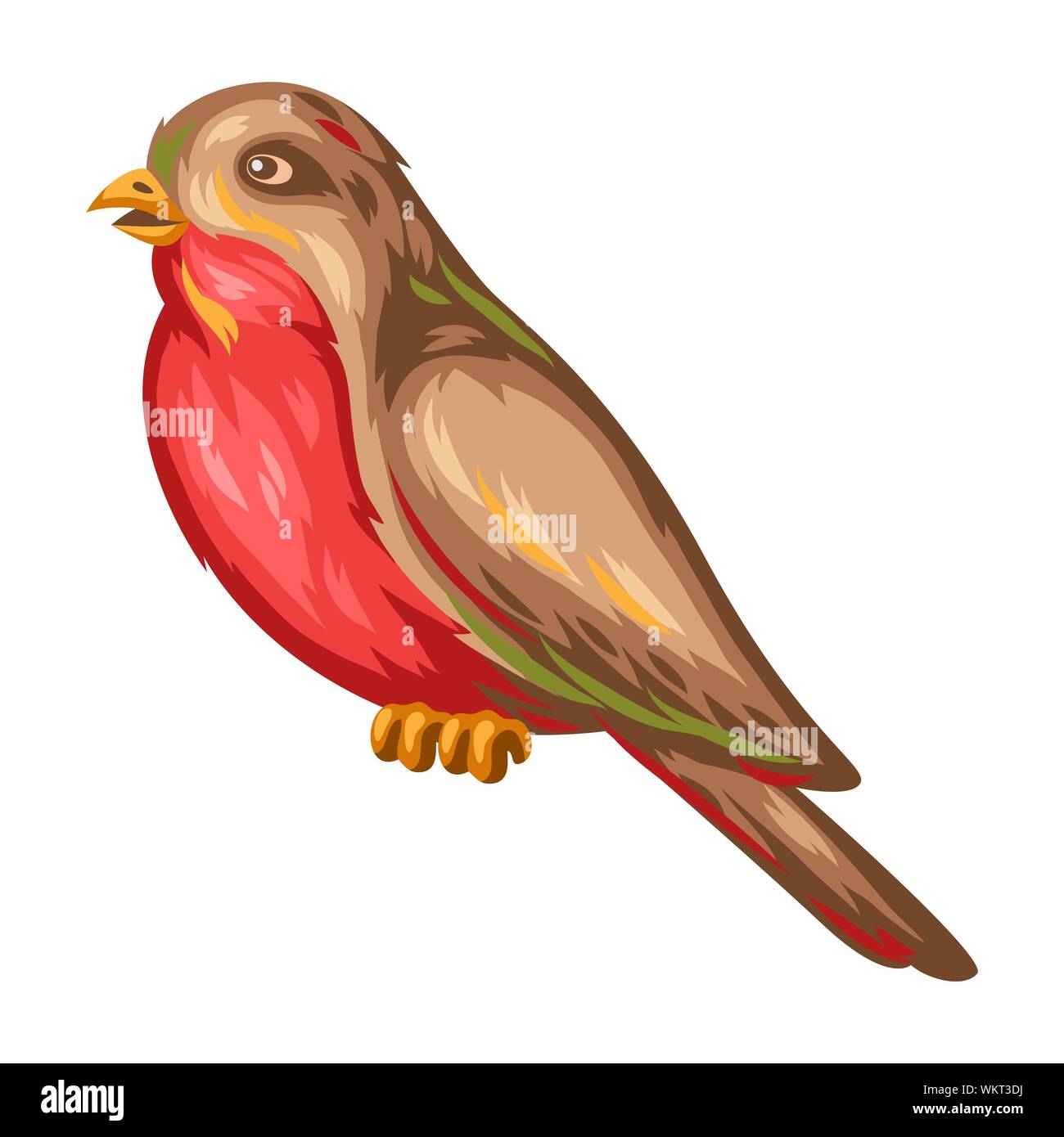 Illustration of bullfinch bird. Stock Vector