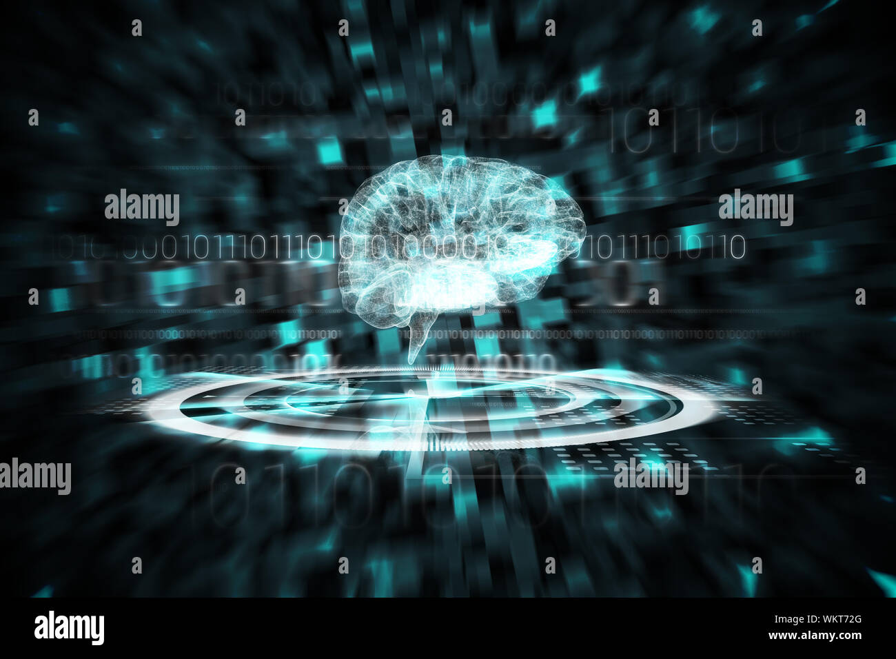 Digitally generated medical interface in black and blue Stock Photo