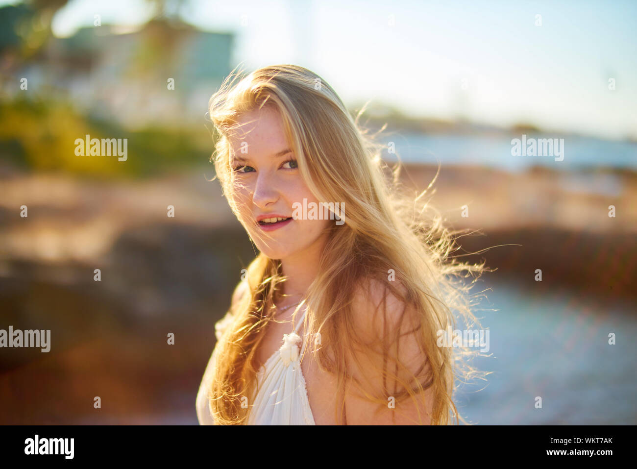 Woman standing outdoors hi-res stock photography and images - Alamy
