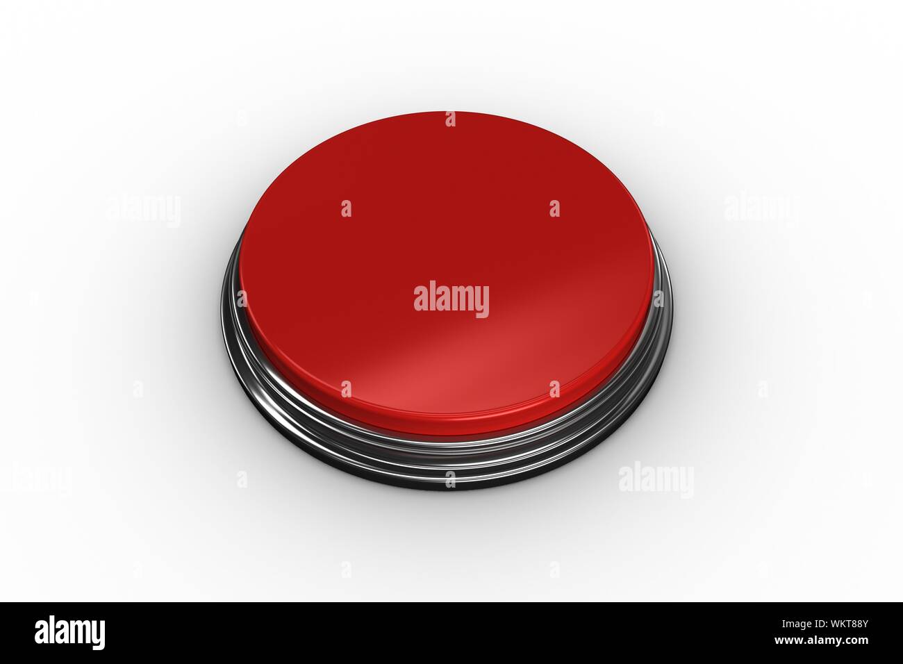 Digitally generated red push button on white background Stock Photo - Alamy