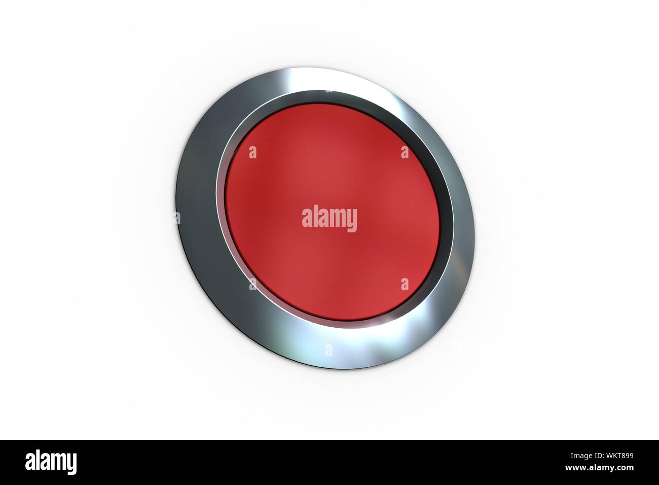 Digitally generated red push button on white background Stock Photo - Alamy
