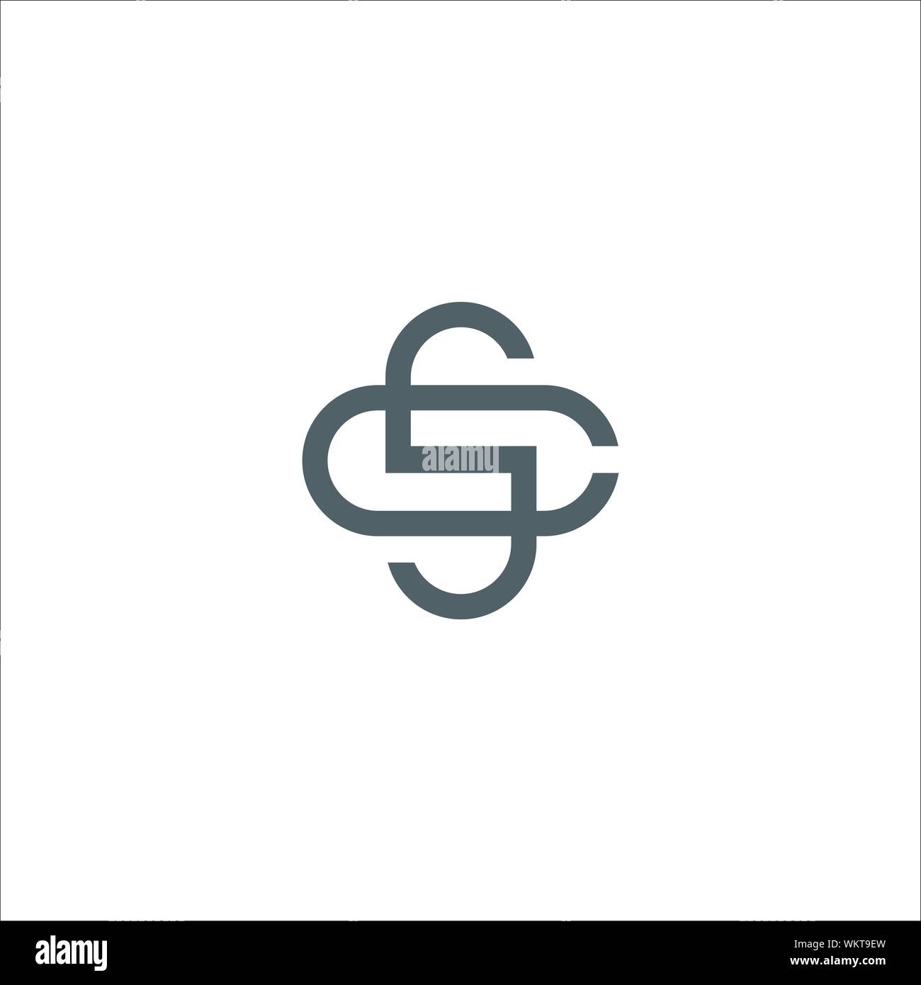 CS and SC creative initial based letter icon logo vector designs Stock Vector