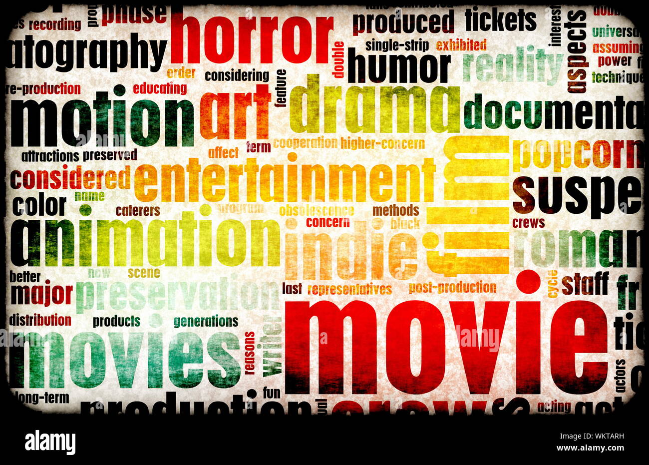 Movie Poster of Film Genres Vintage Background Stock Photo