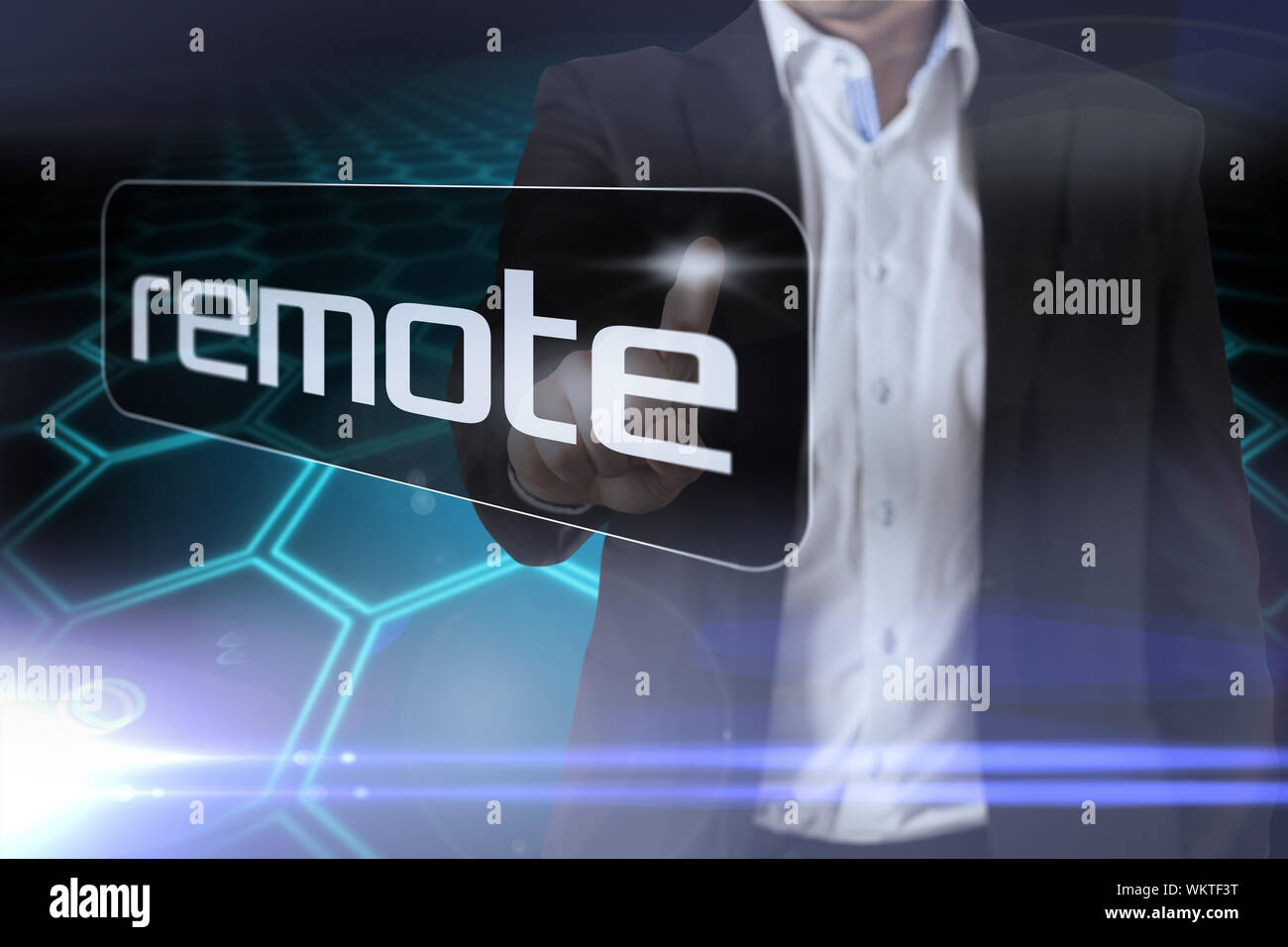 The word remote against bright blue sky with cloud Stock Photo - Alamy