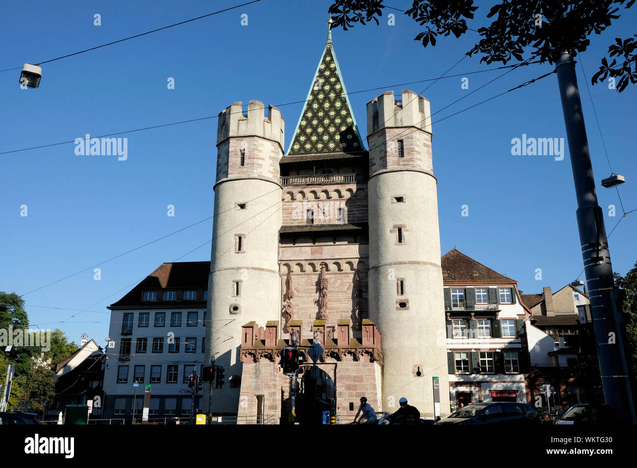 A view of the gate of Spalen in Basel, Switzerland. Stock Photo