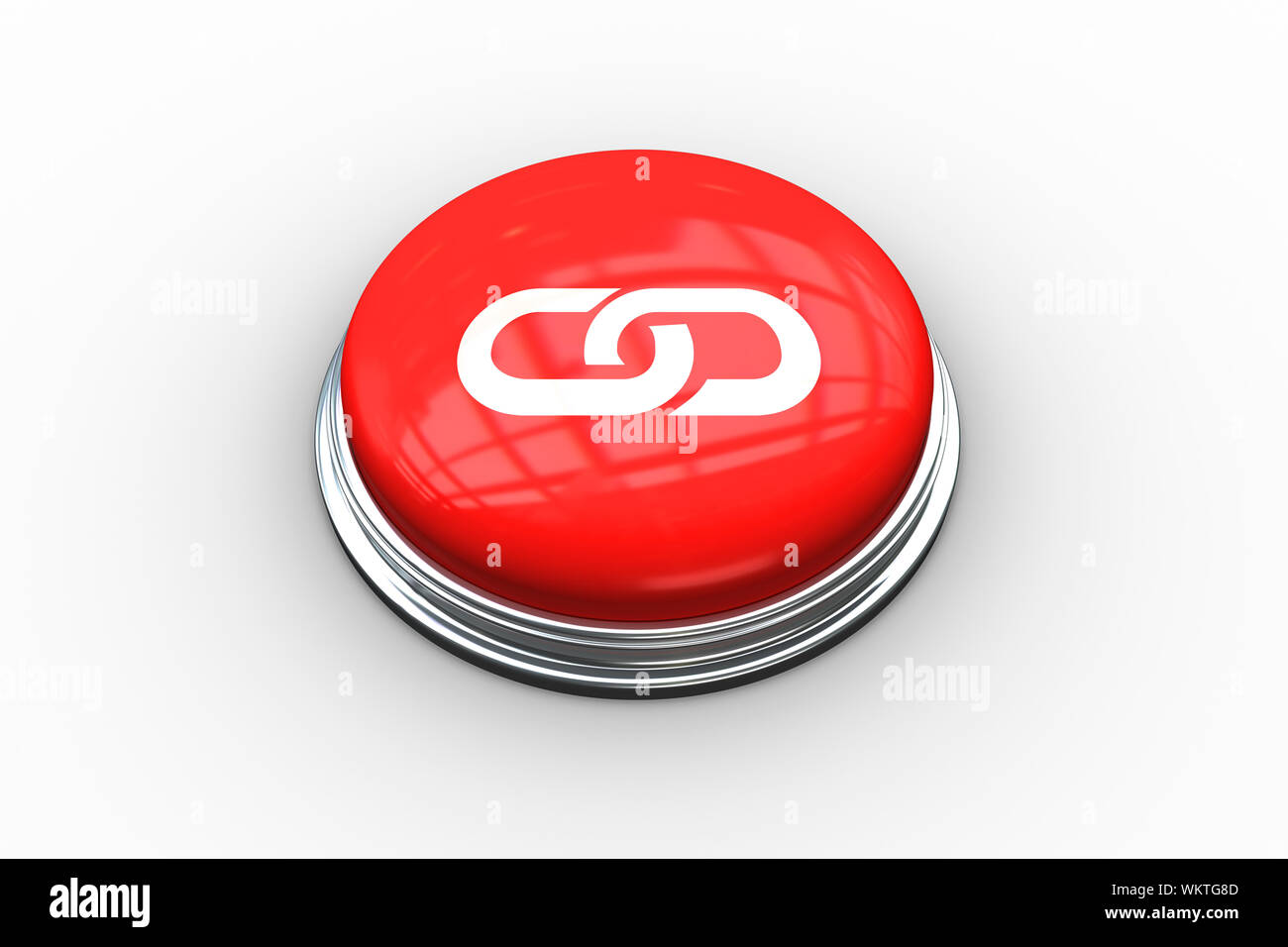 Composite image of chain on digitally generated red push button Stock ...