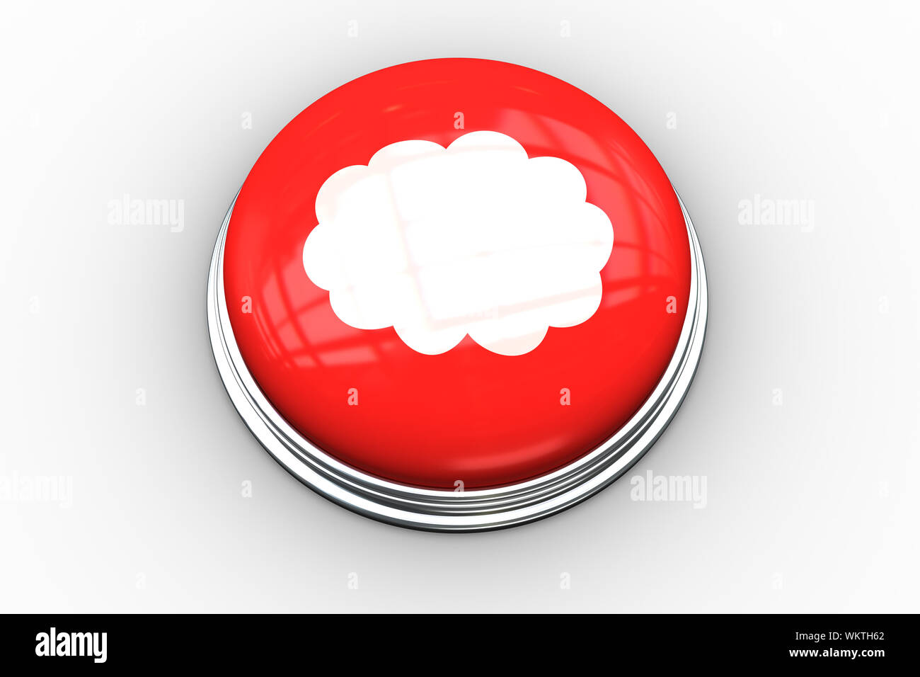 Cloud graphic on digitally generated red push button Stock Photo - Alamy