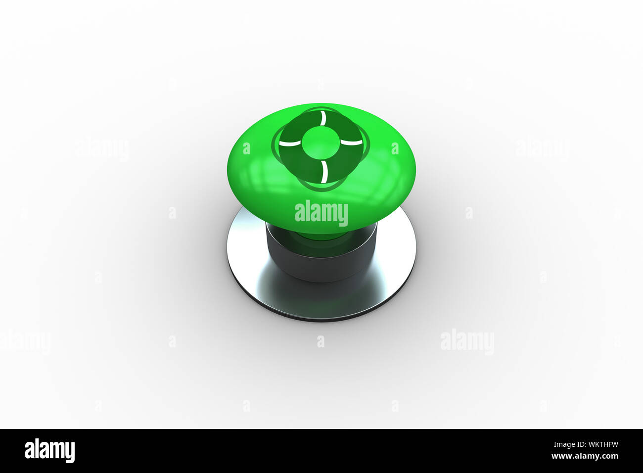 Safety ring graphic on digitally generated green push button Stock ...