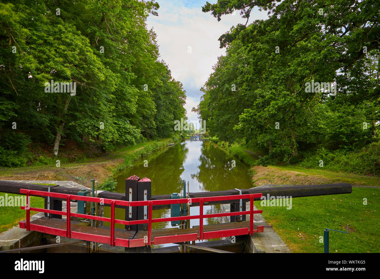 Image of the locks at Hede, France. Ecluse Stock Photo
