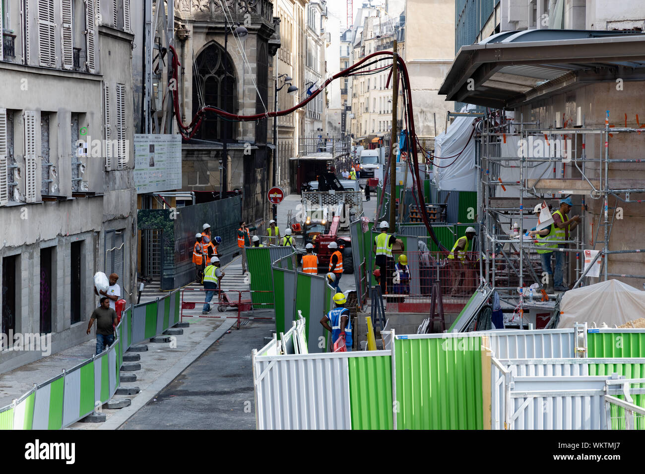 Paris france construction site road hires stock photography and images