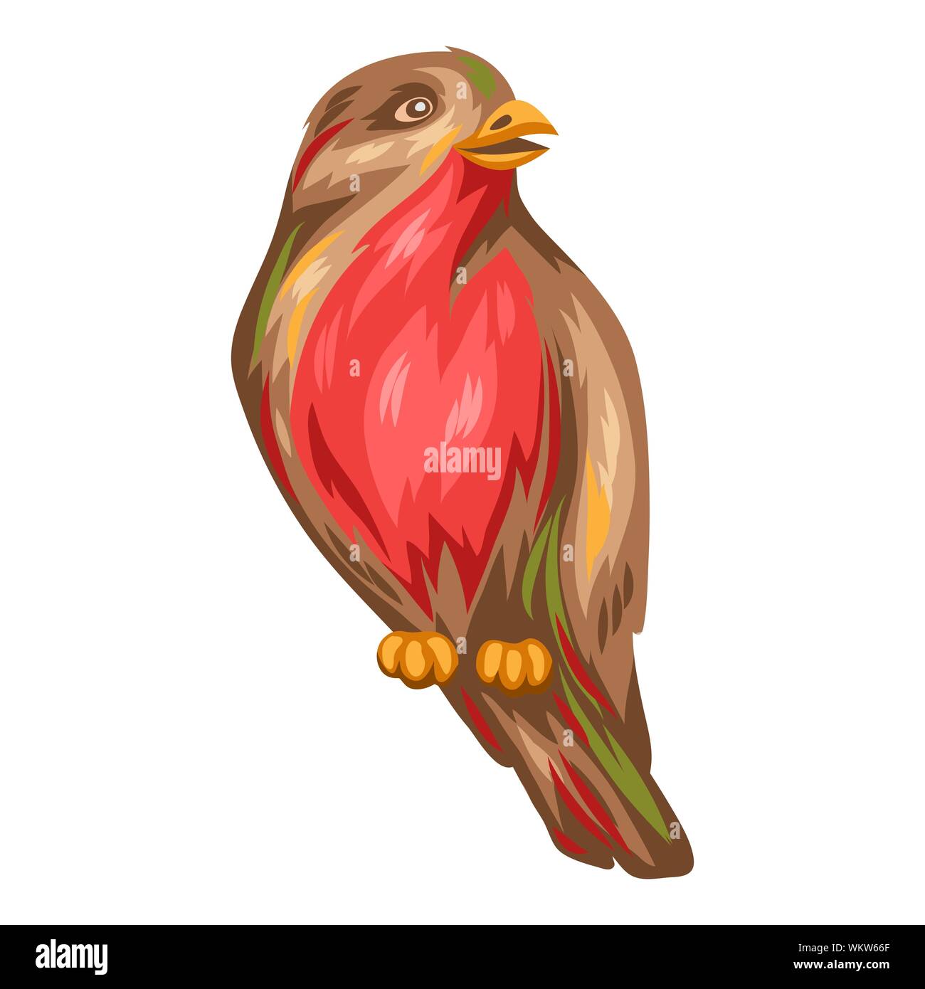 Illustration of bullfinch bird. Stock Vector