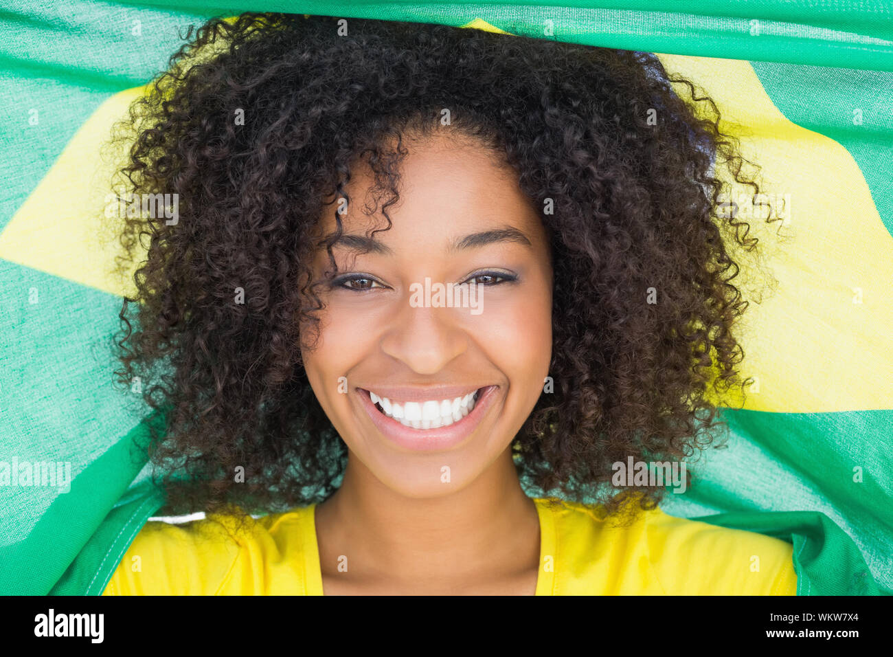 Girl in brazil shirt hi-res stock photography and images - Alamy
