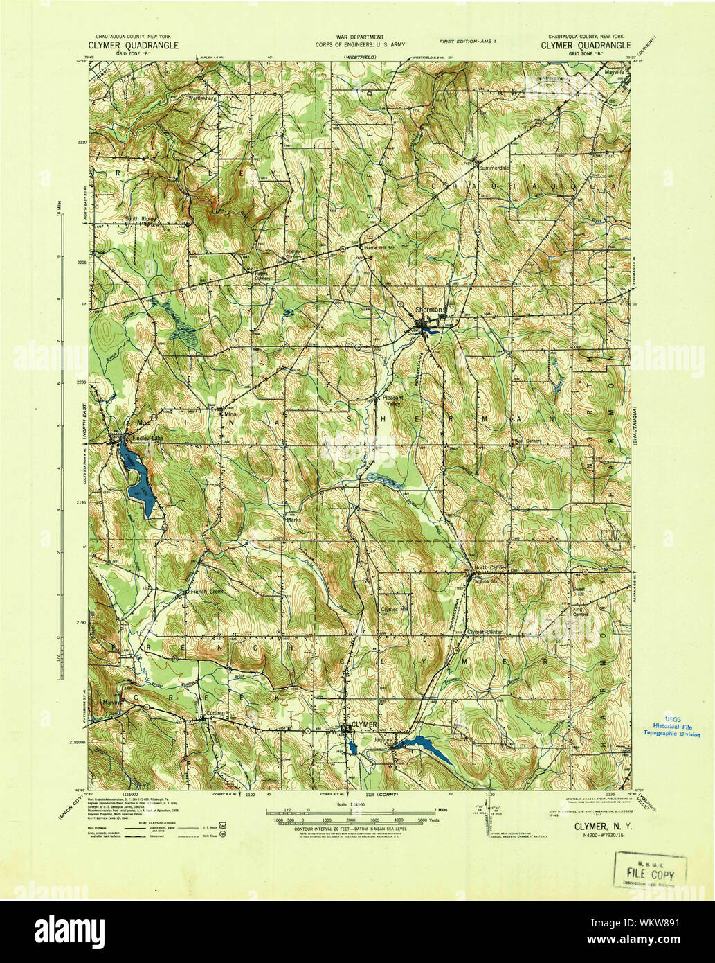 Map of clymer hi-res stock photography and images - Alamy