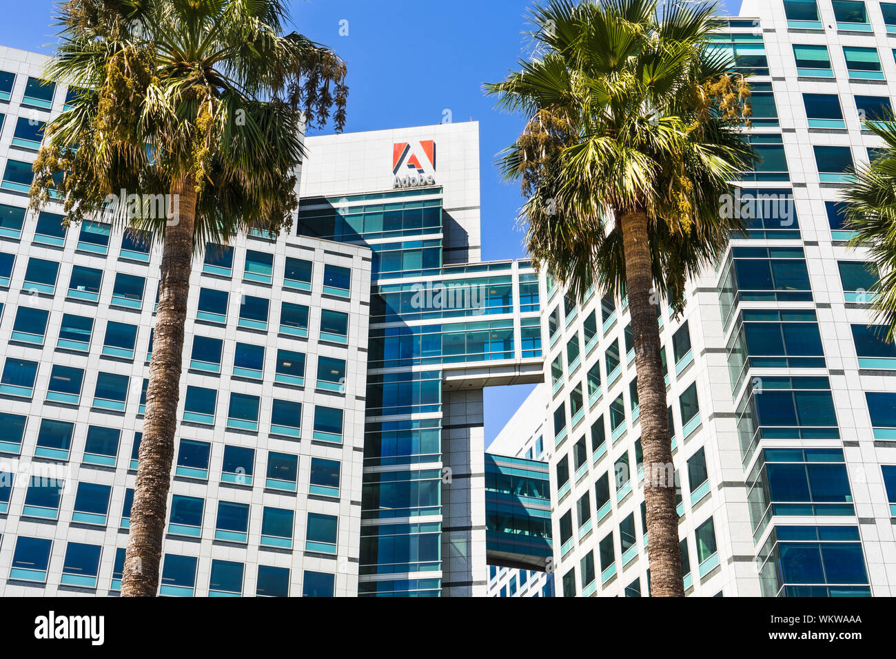 September 3, 2019 San Jose / CA / USA - Adobe Inc. corporate headquarters in downtown San Jose, south San Francisco bay area, Silicon Valley Stock Photo