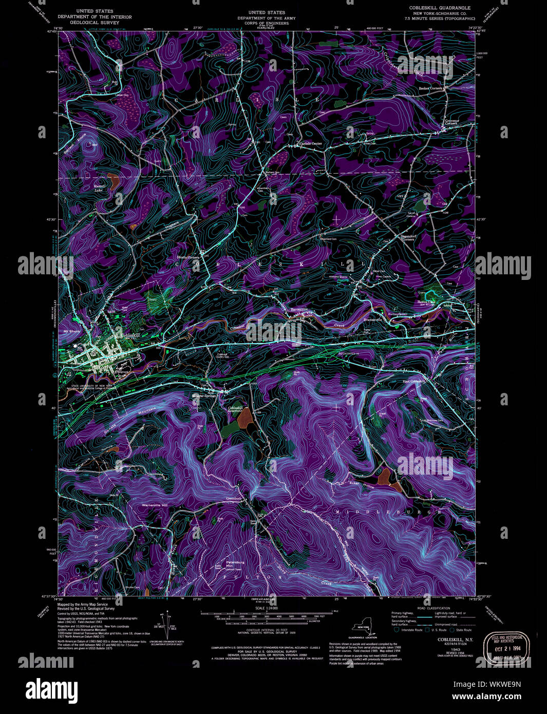 New York NY Cobleskill 137179 1943 24000 Inverted Restoration Stock