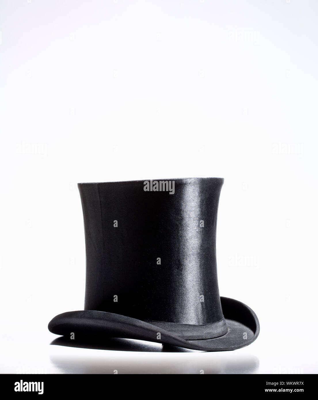 Black Top Hat - Isolated on White Stock Photo - Alamy