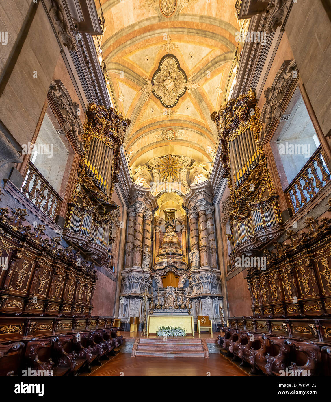 Porto, Portugal, July 19, 2019:  View of the interior of Clerigos Church (Igreja dos Clerigos in Portuguese) in Porto, Portugal Stock Photo
