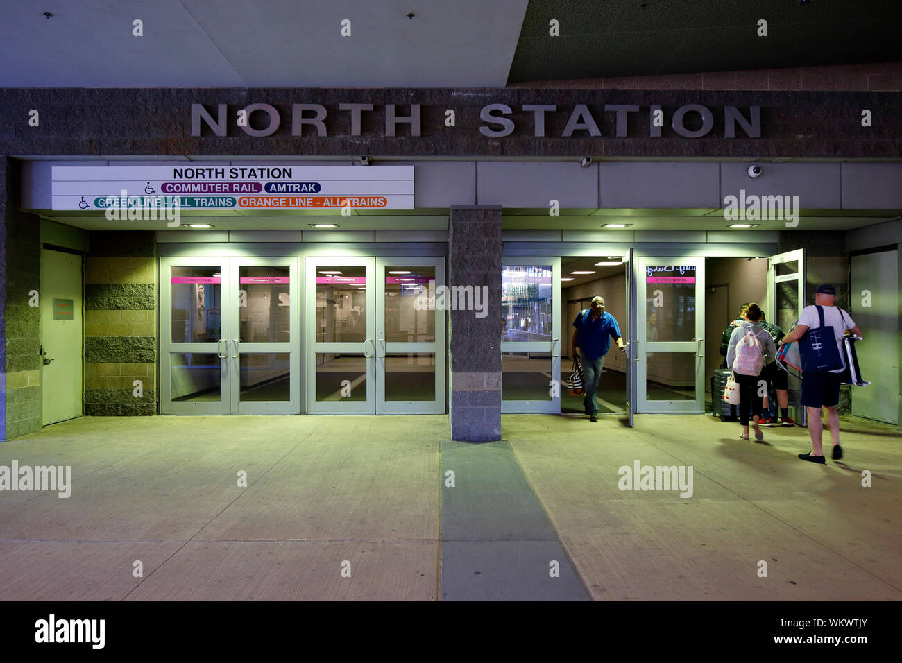 Boston North Station commuter rail terminal entrance Stock Photo