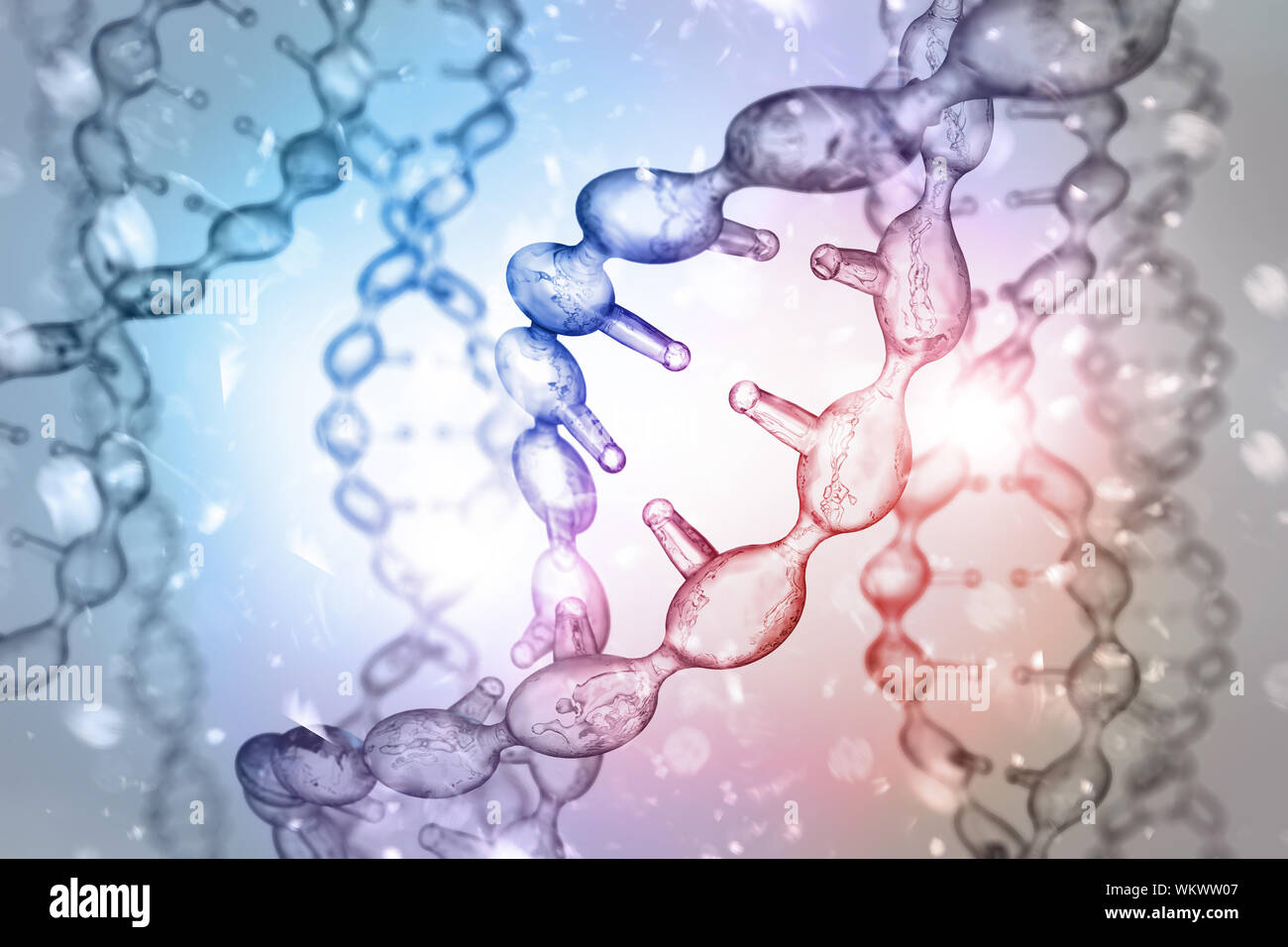 Abstract DNA strand double helix genetics 3D illustration Stock Photo ...