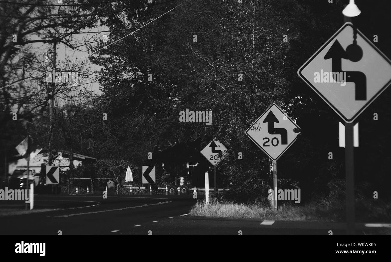 Road signs arrow Black and White Stock Photos & Images - Alamy