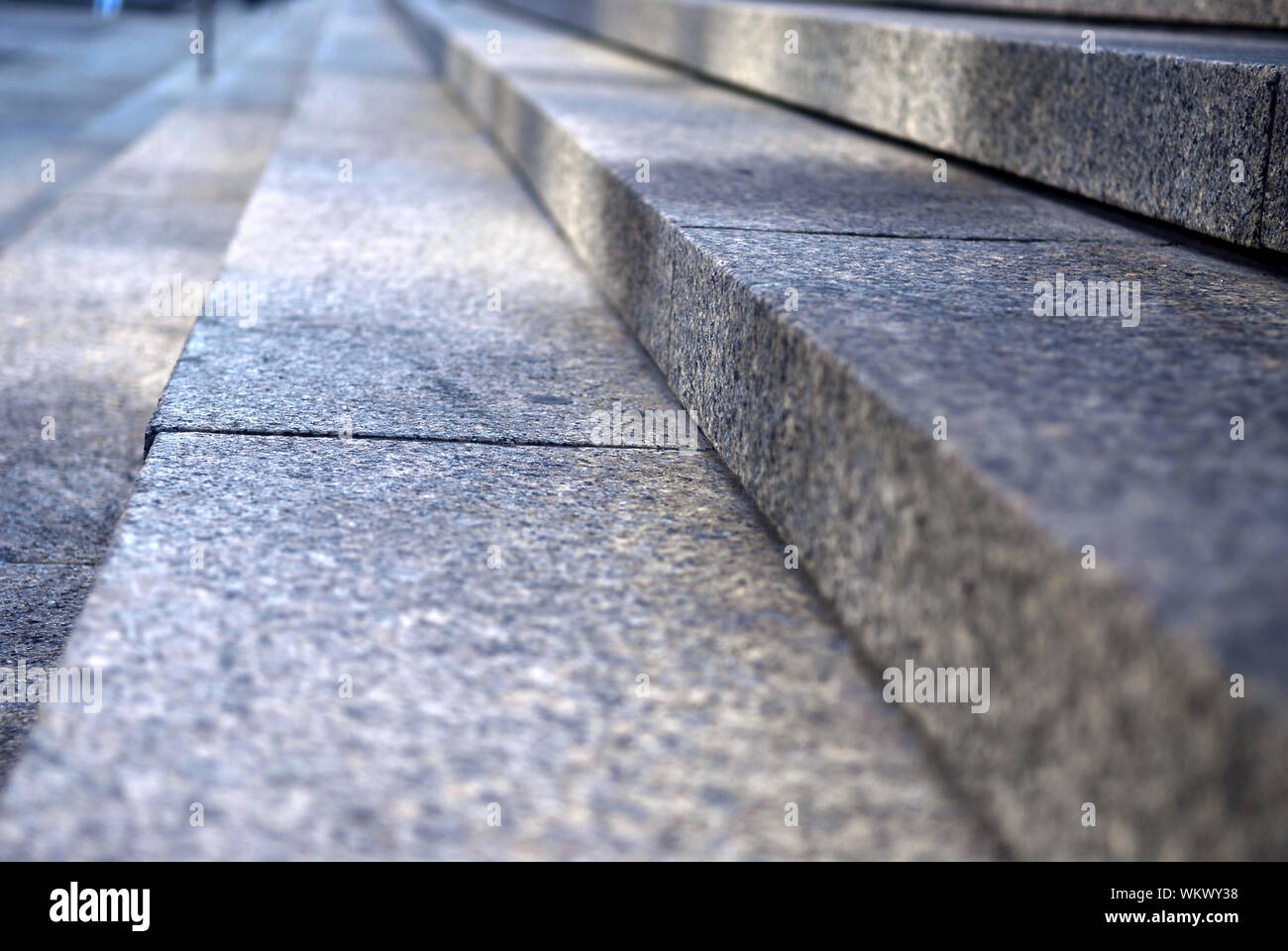 Stairway with granite stone steps in perspective, close up Stock Photo ...