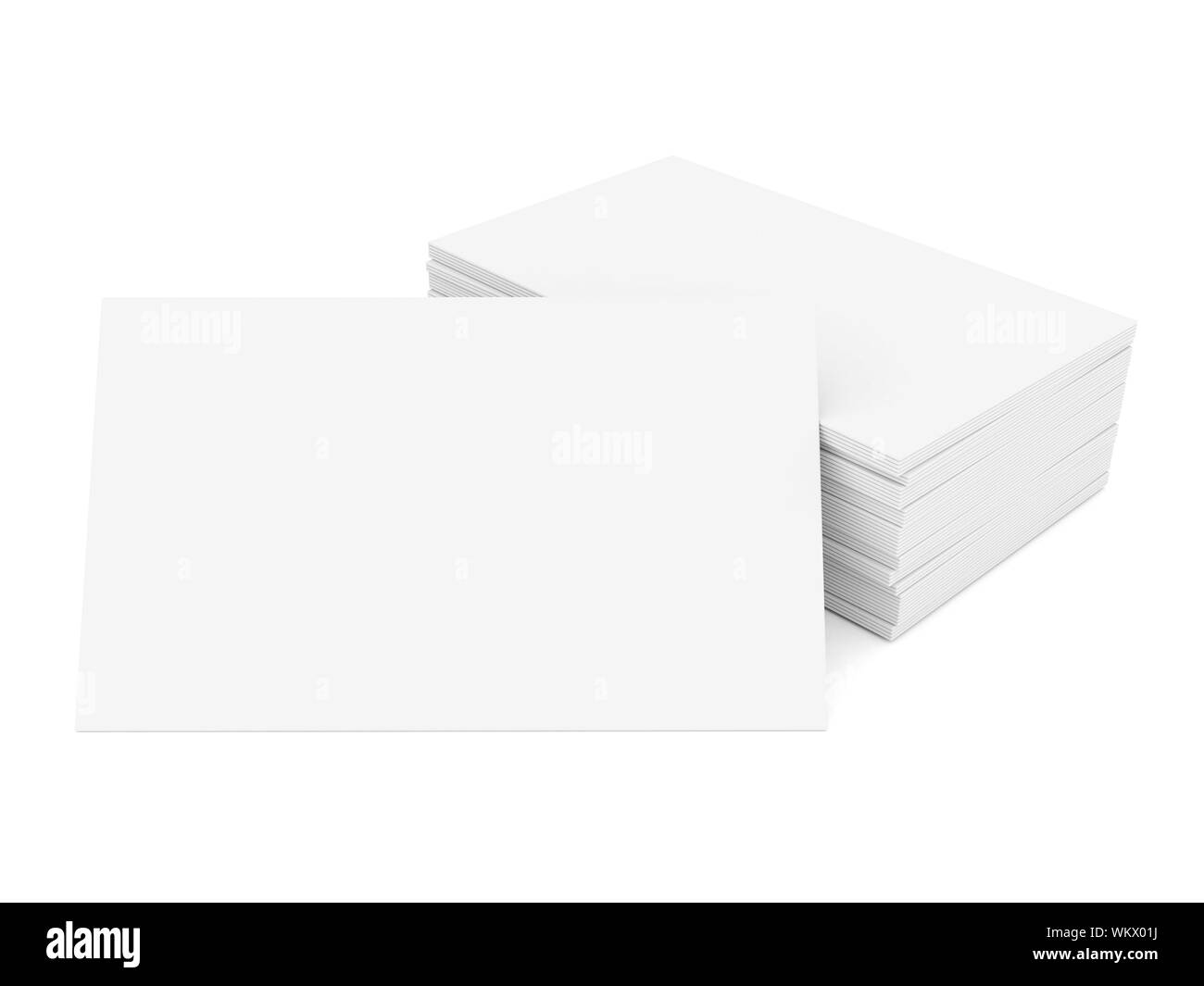 Business cards blank mockup template white background Stock Photo
