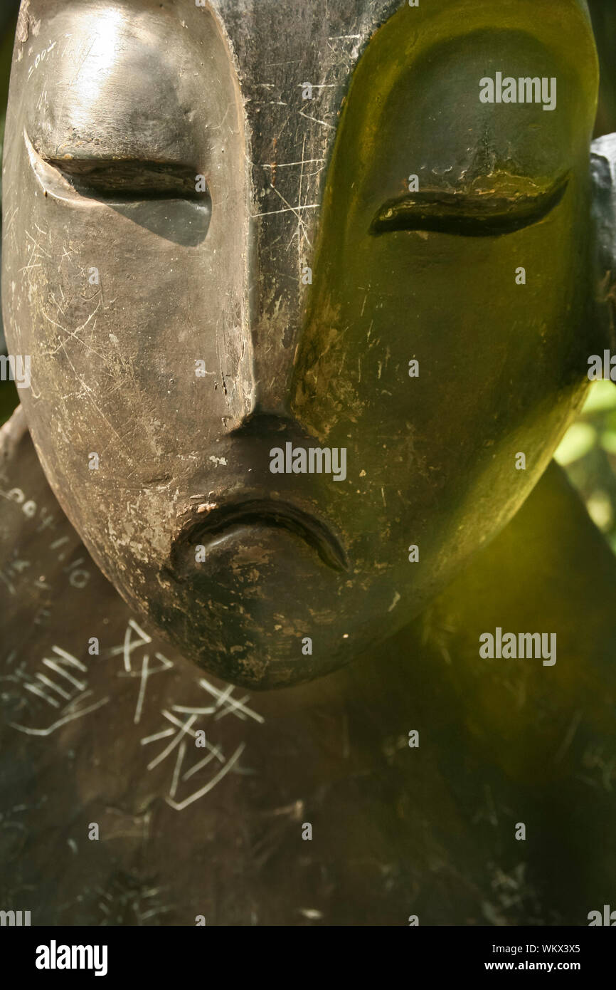 Statue shot in one of the traditional chinese gardens Stock Photo