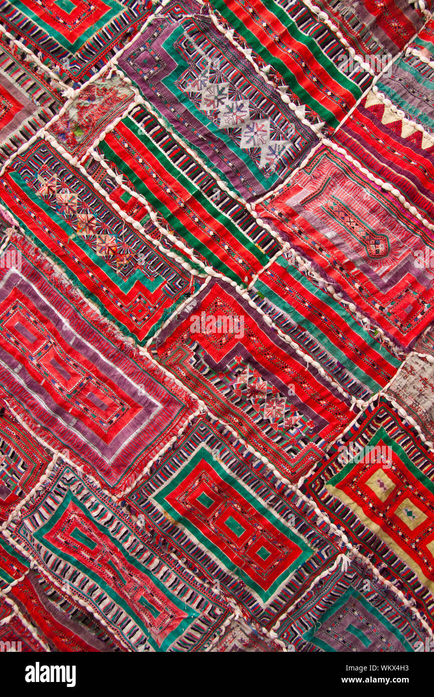 Colourful carpet sold in maroccan souk. Stock Photo