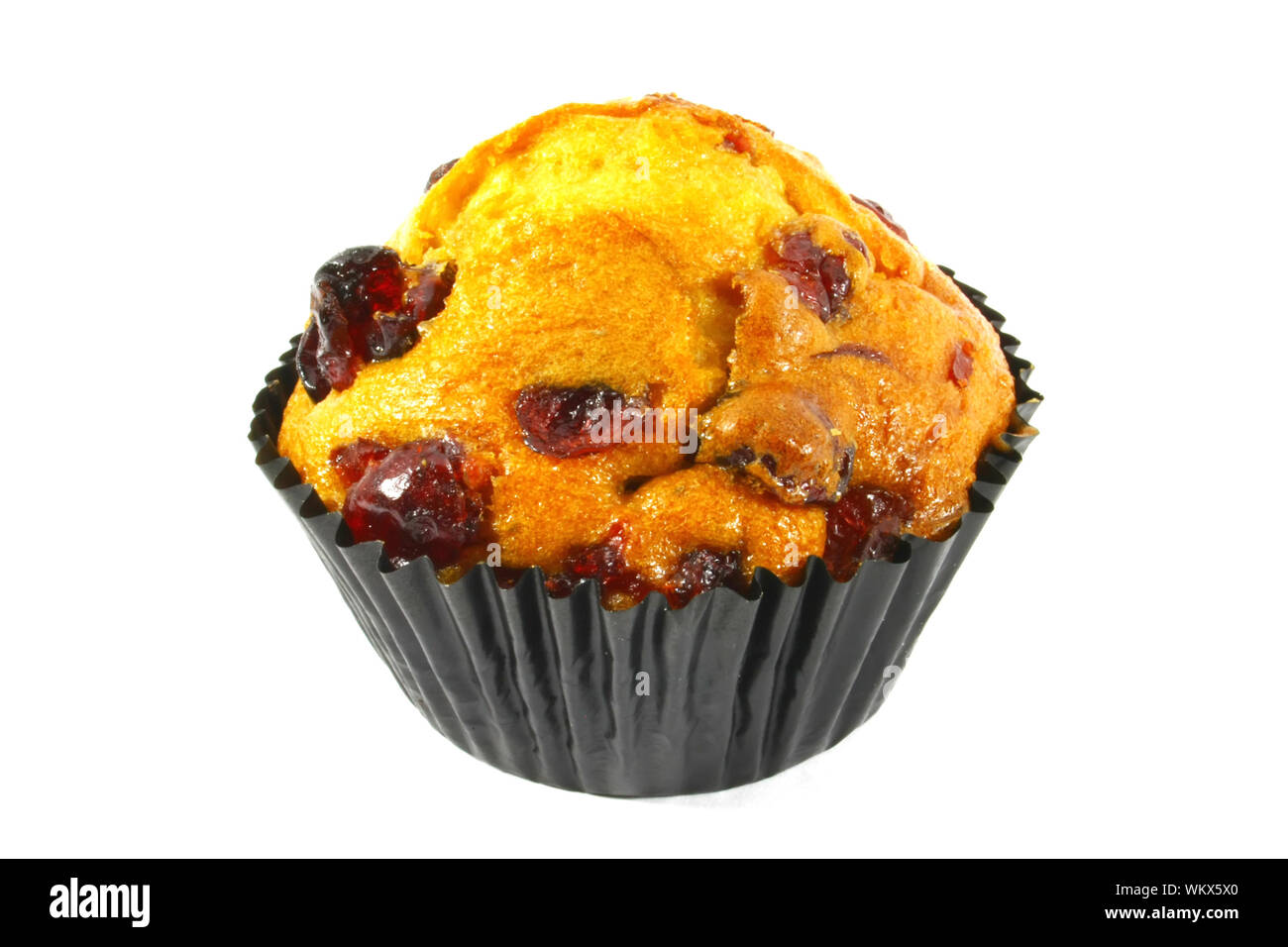 Cranberry Cupcake Isolated on a White Background Stock Photo