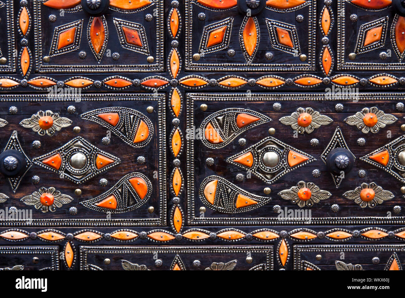 Old morrocan jewel case as they are sold at their souks. Stock Photo