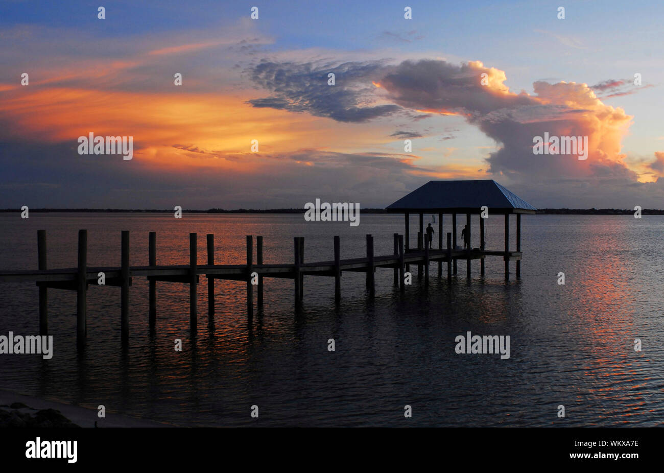 Sunset from Hutchinson Island Florida looking out over the Jensen Beach