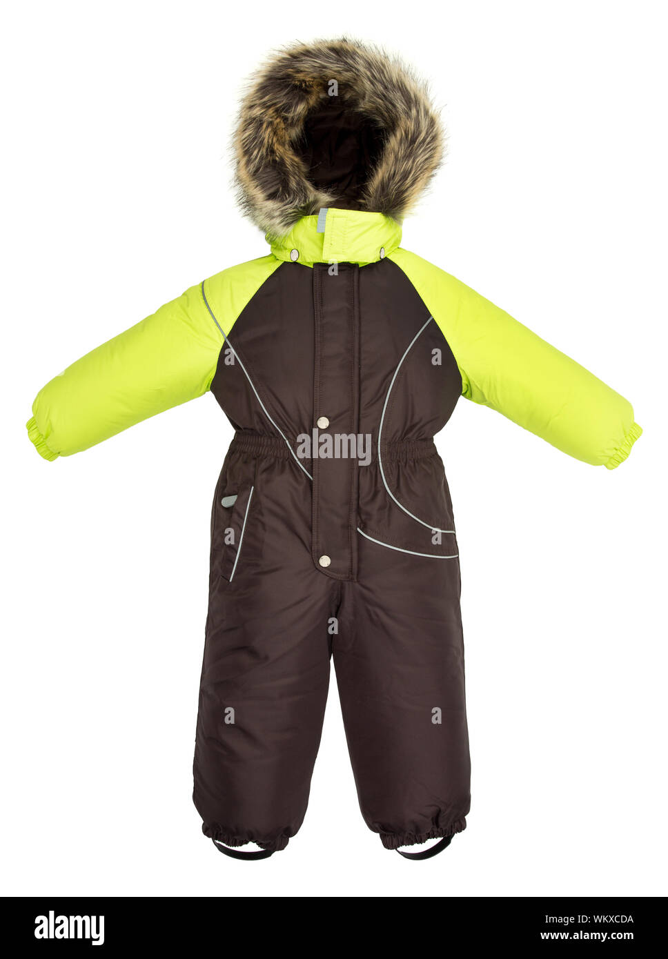 Childrens snowsuit fall on a white background Stock Photo