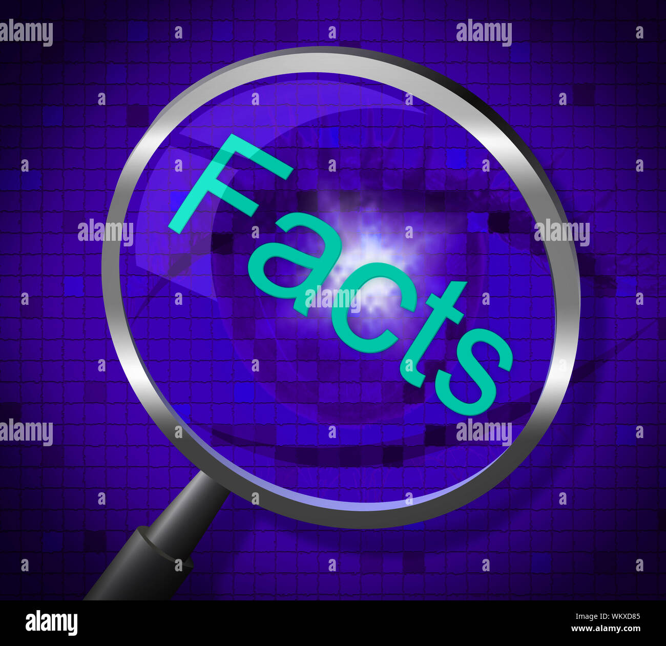 Magnifier Facts Meaning Reports Searching And Information Stock Photo