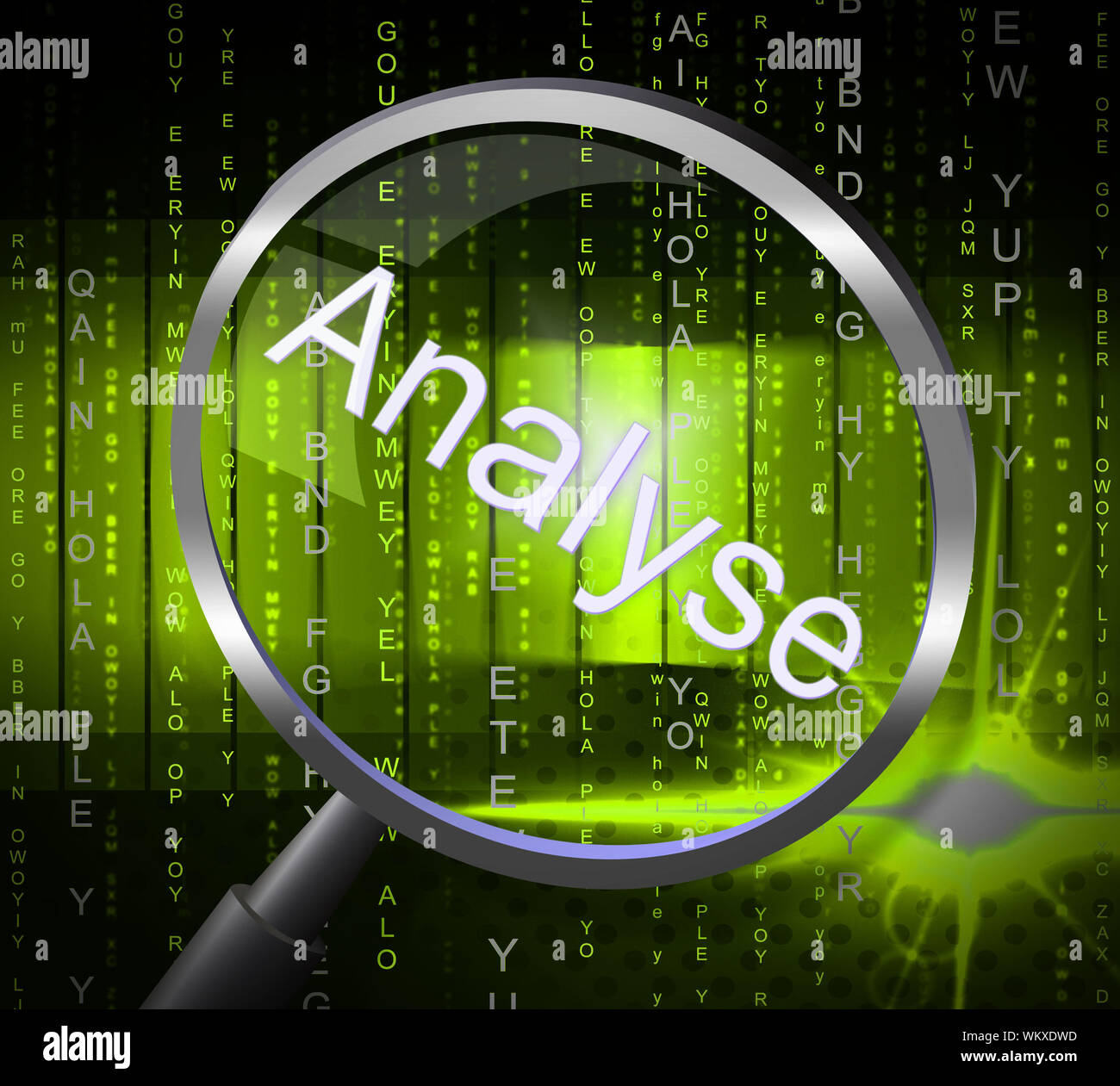 Analyse Magnifier Meaning Data Analytics And Searches Stock Photo Alamy