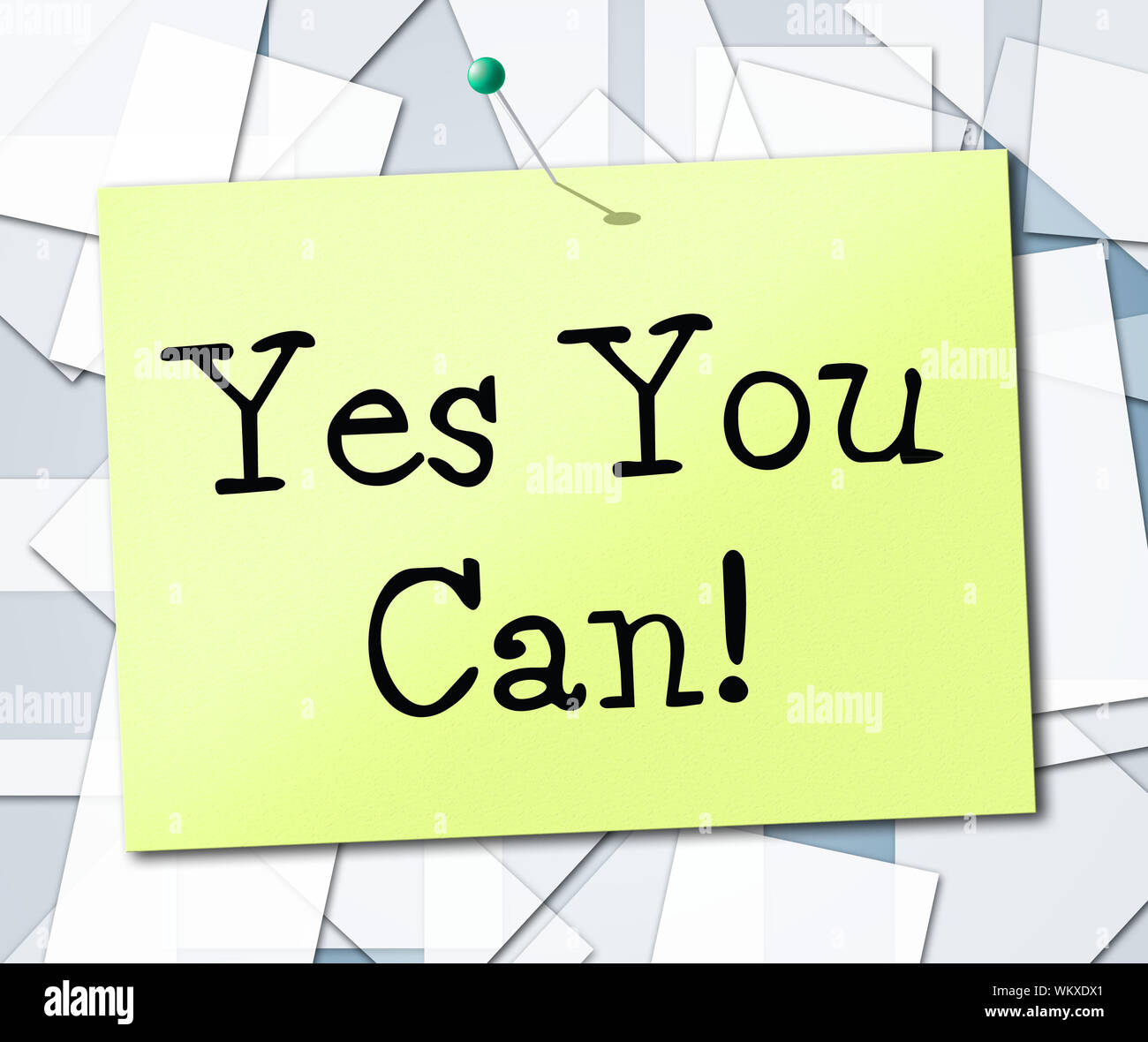 Yes You Can Meaning All Right And Positive Stock Photo Alamy