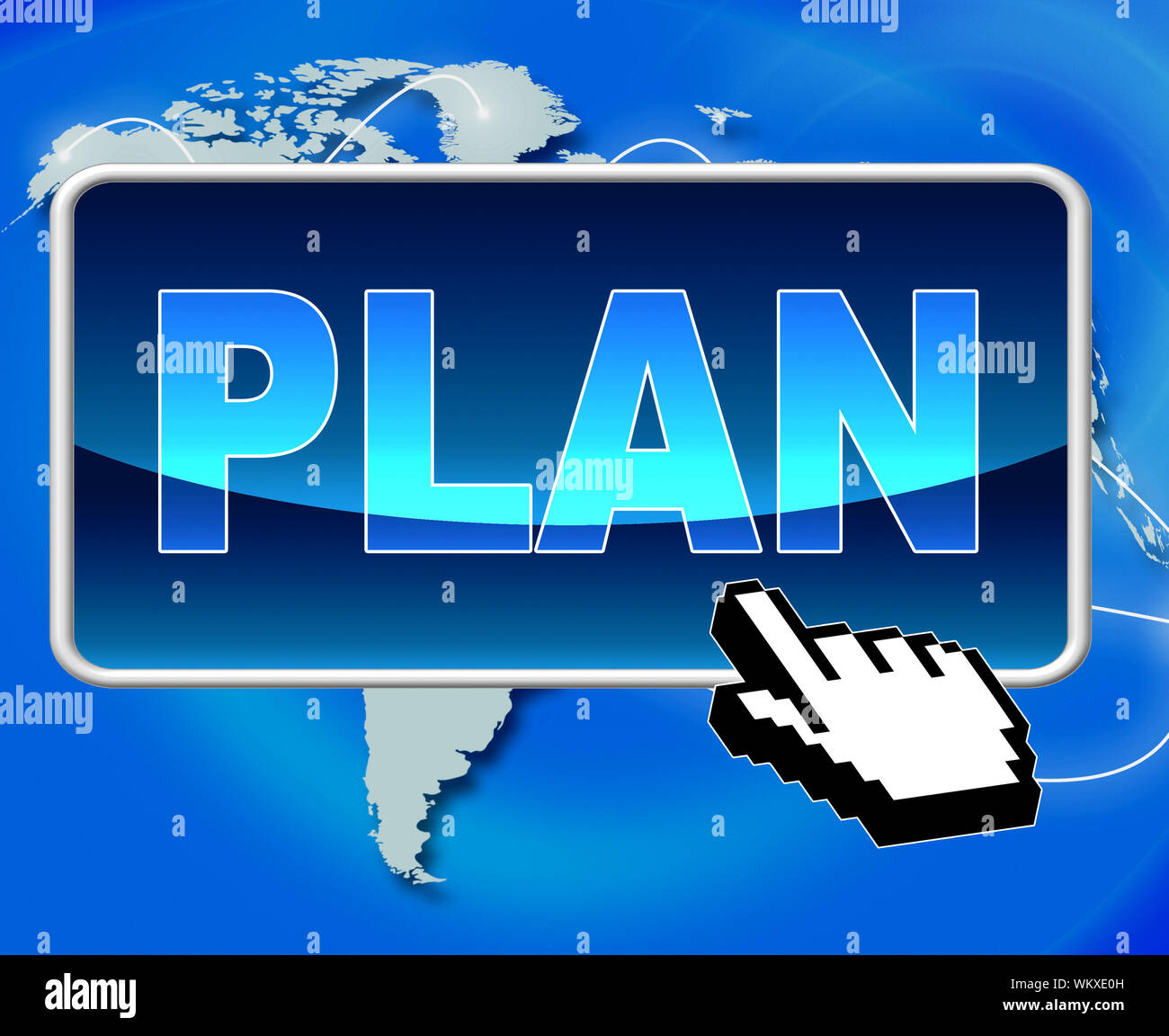 Plan Button Indicating World Wide Web And Website Stock Photo - Alamy