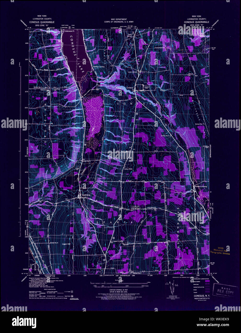 New York NY Conesus 137690 1942 31680 Inverted Restoration Stock Photo