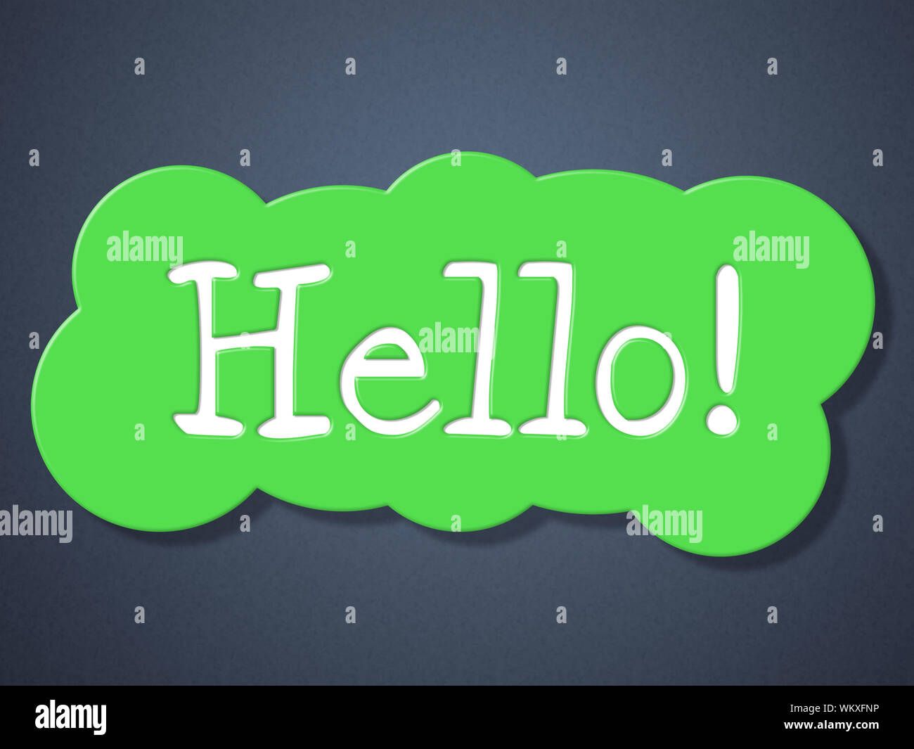 Sign Hello Representing How Are You And Good Day Stock Photo - Alamy