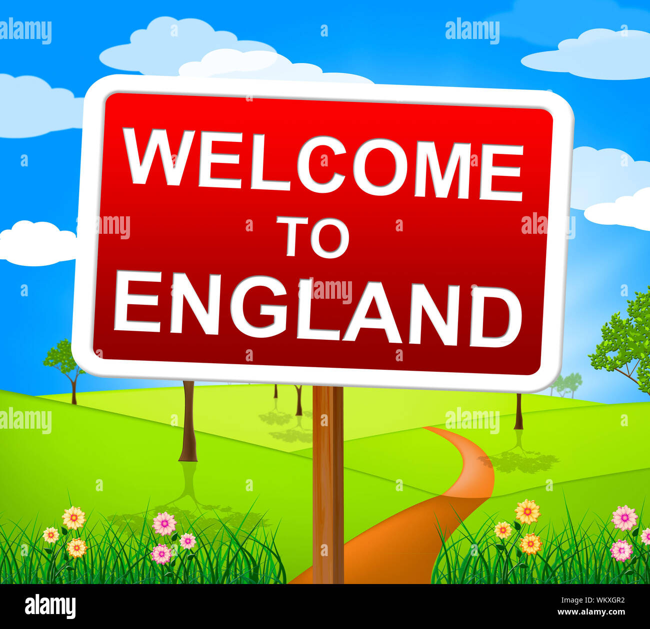 To England Meaning United Kingdom And Invitation Stock Photo