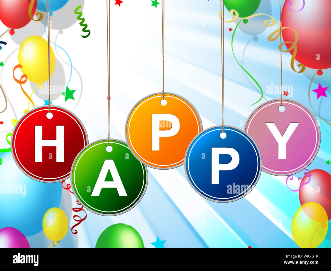 Balloons Happy Indicating Enjoy Happiness And Jubilant Stock Photo Alamy