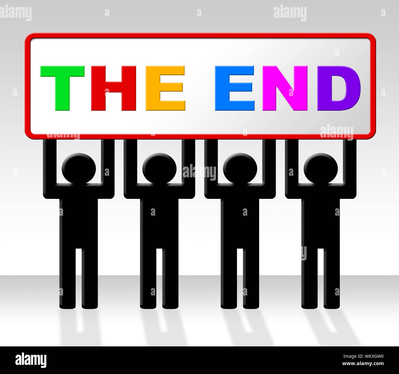 The End Showing Final Finished And Conclusion Stock Photo