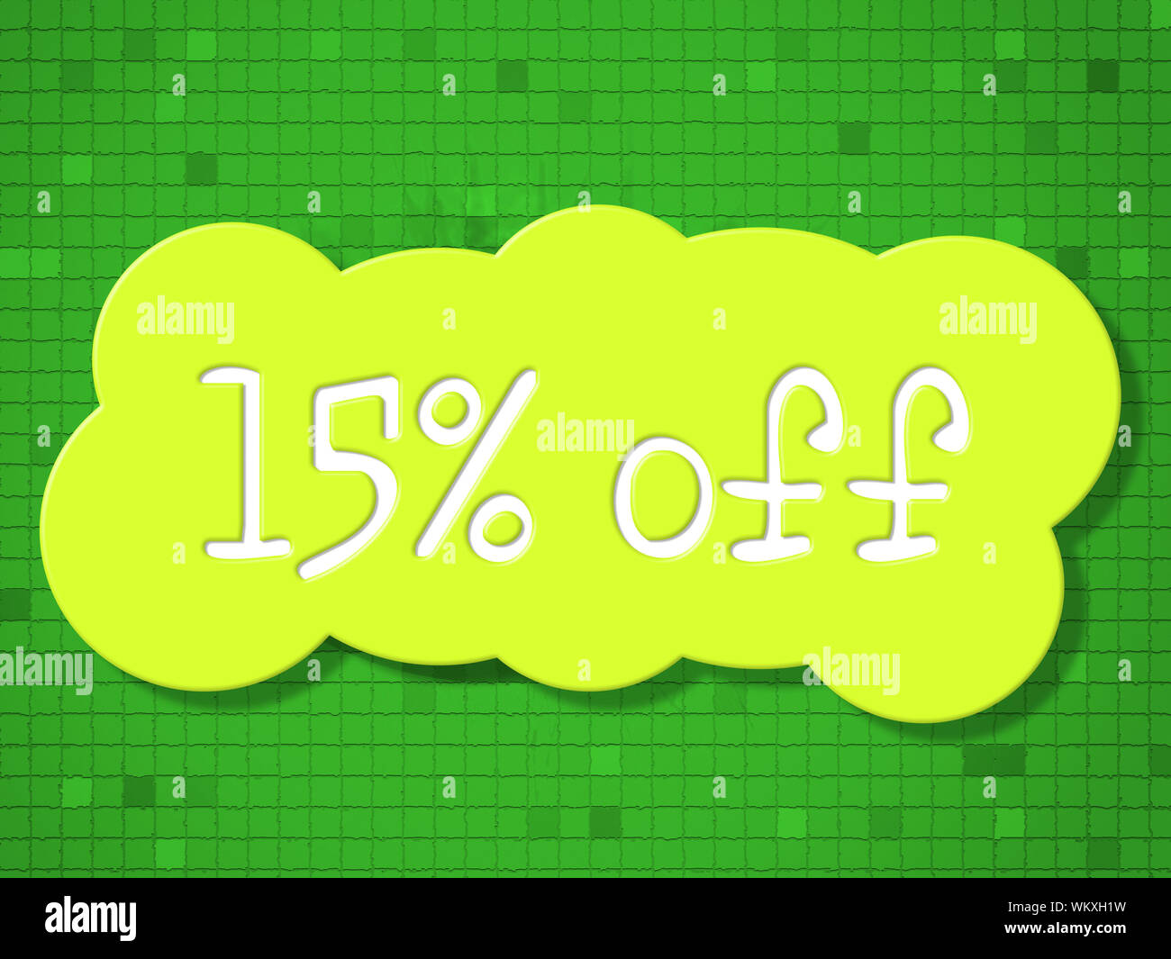 Fifteen percent off showing percentage hires stock photography and