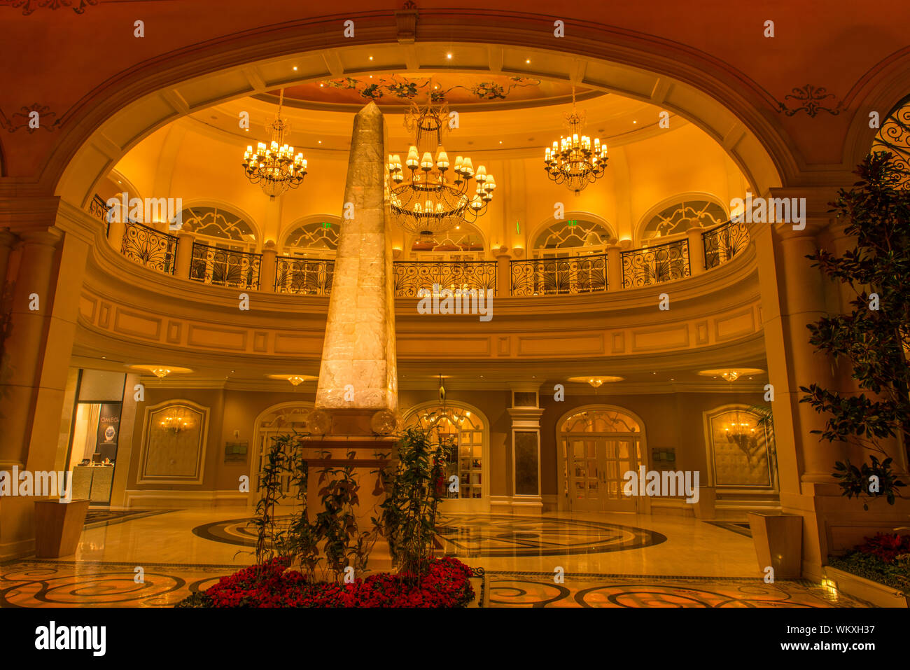 Hotel Casino Bellagio interior- Conservatory, Las Vegas, Nevada, USA Stock Photo