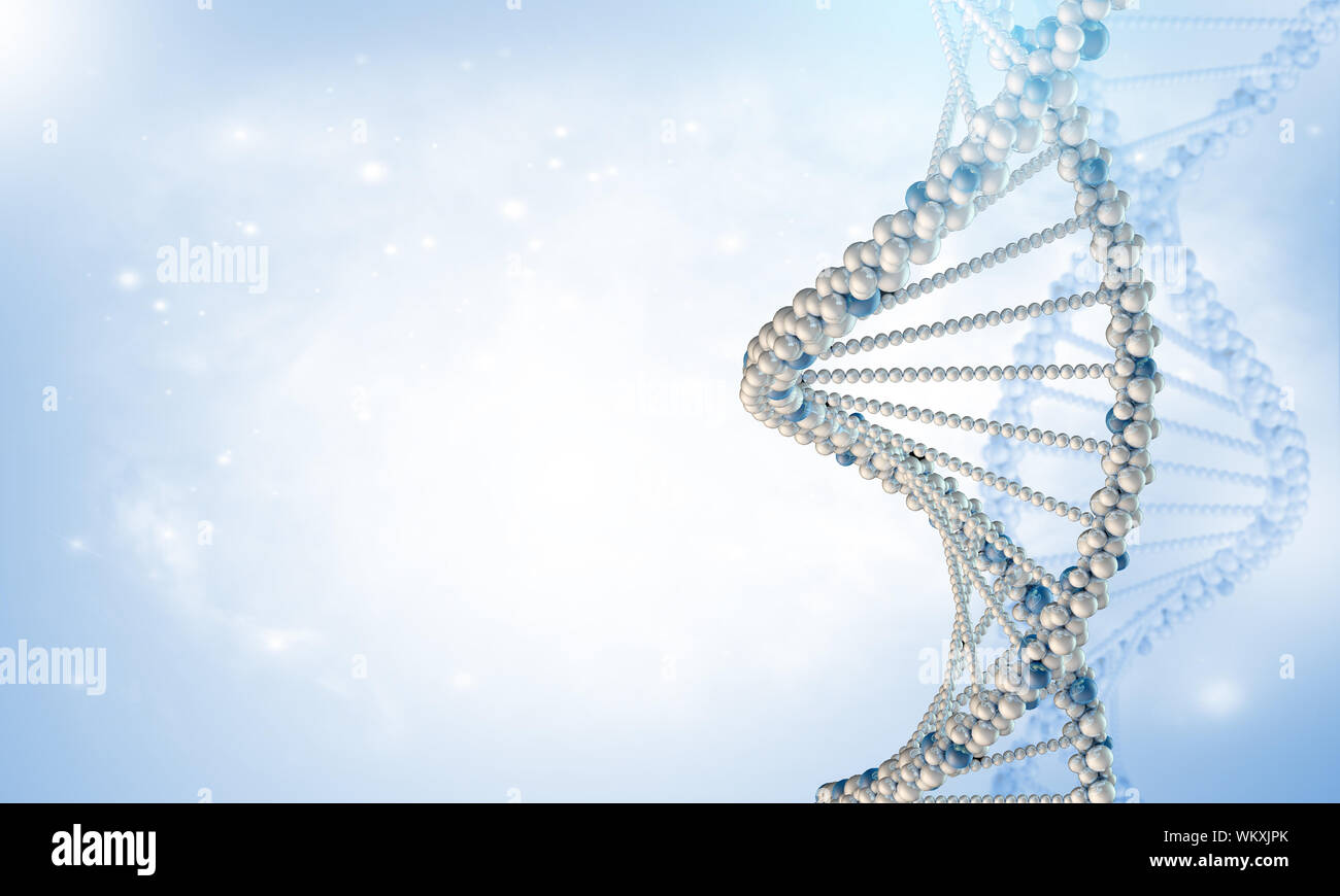 DNA model on the blue gradient background Stock Photo - Alamy