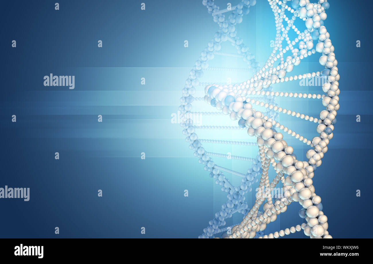 DNA model on the blue gradient background Stock Photo - Alamy
