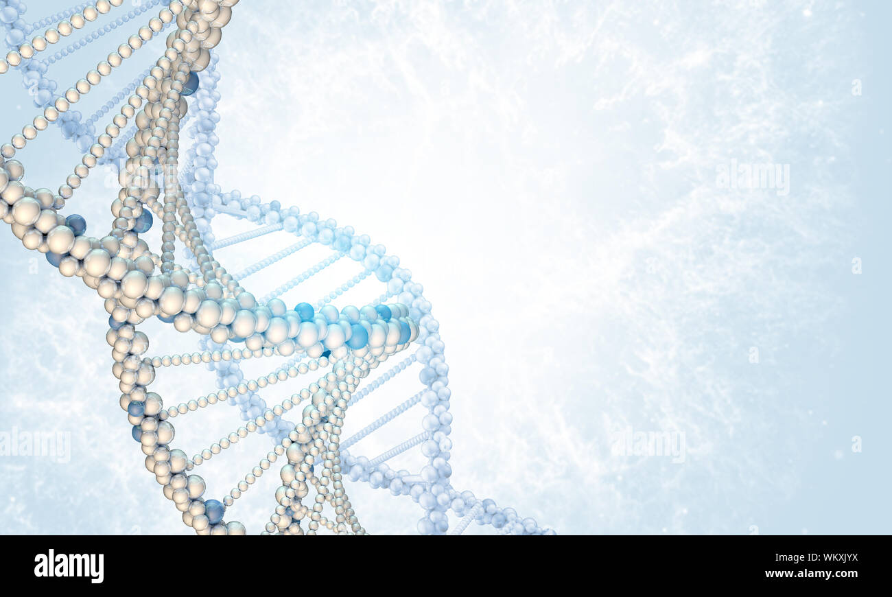 DNA model on the blue gradient background Stock Photo - Alamy