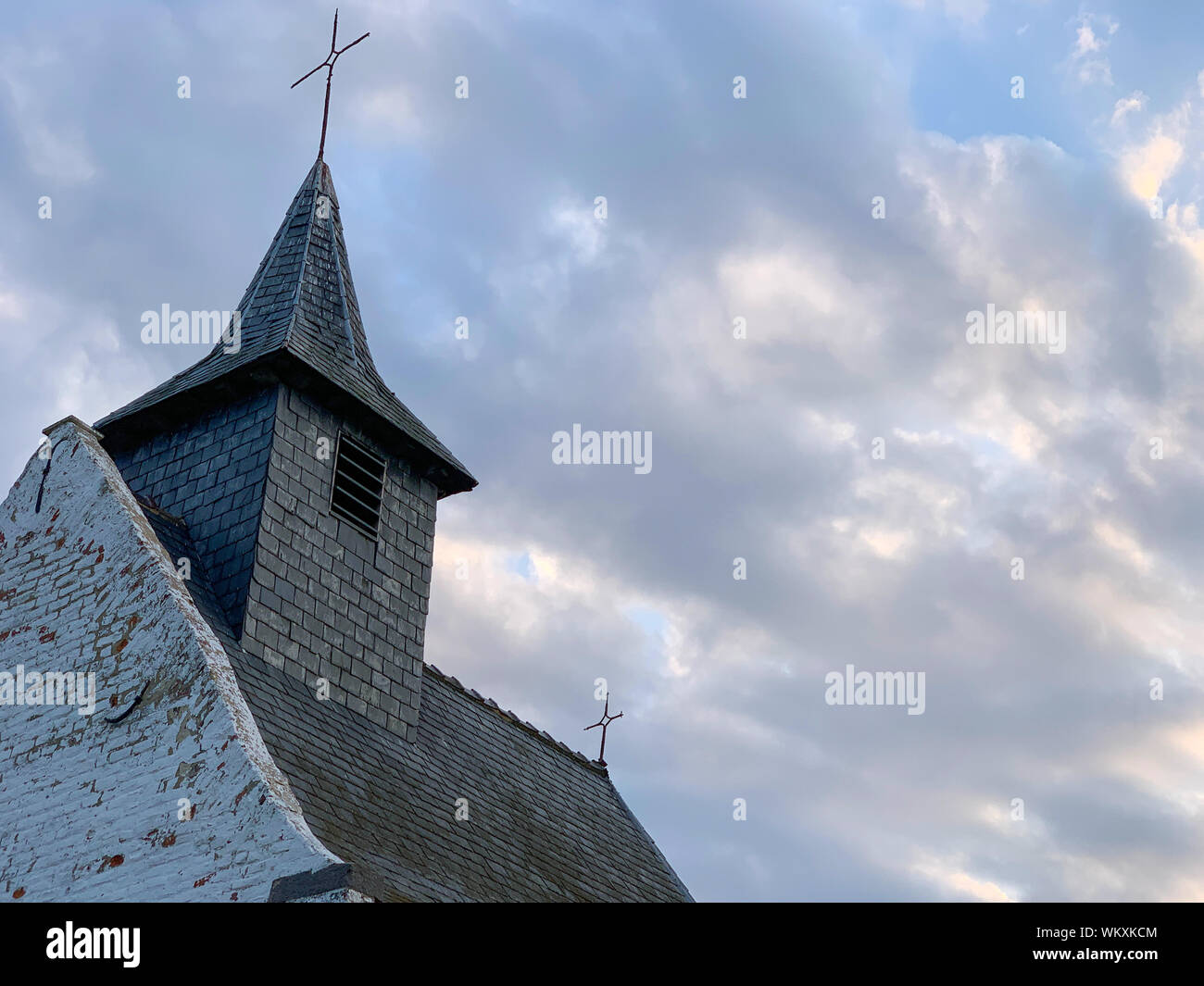 The chapel of Try-au-Chene, also called chapel of Notre-Dame de Hault, rural chapel located in Bousval, village on the Belgian town of Genappe. Stock Photo