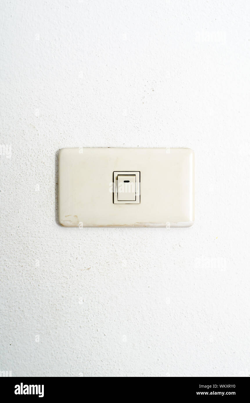 electric white switch on wall Stock Photo - Alamy