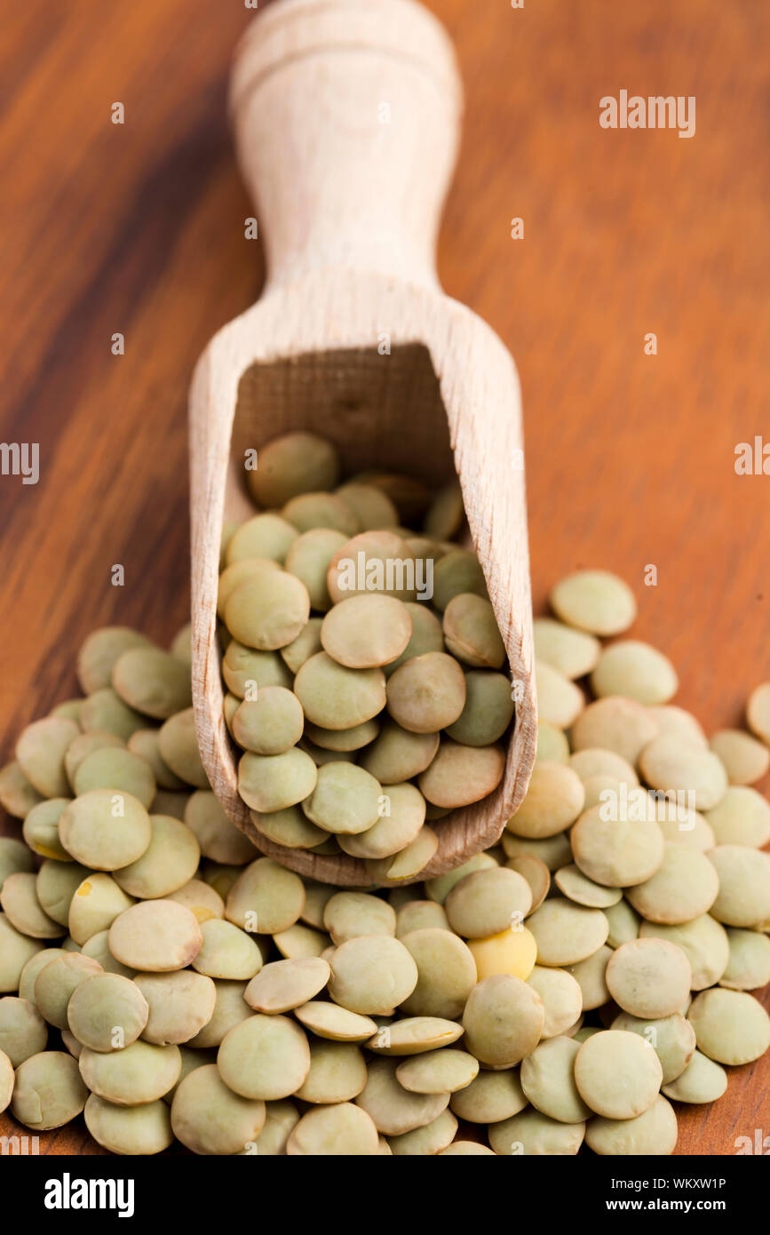 Dry Organic Green Lentils Stock Photo - Alamy