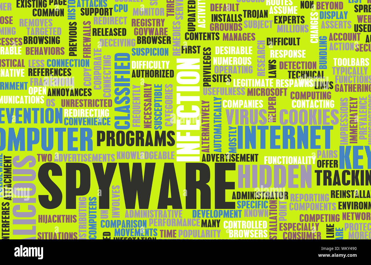 Spyware Technology as a Online Program Concept Stock Photo